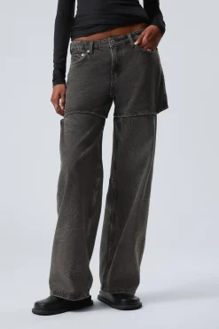 Weekday AMPLE LOW LOOSE CUT JEANS black tie Store