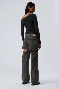 Weekday AMPLE LOW LOOSE CUT JEANS black tie Store