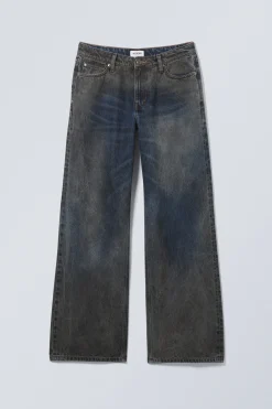Weekday AMPLE LOW LOOSE MUDDY JEANS mud blue New
