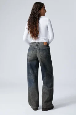 Weekday AMPLE LOW LOOSE MUDDY JEANS mud blue New