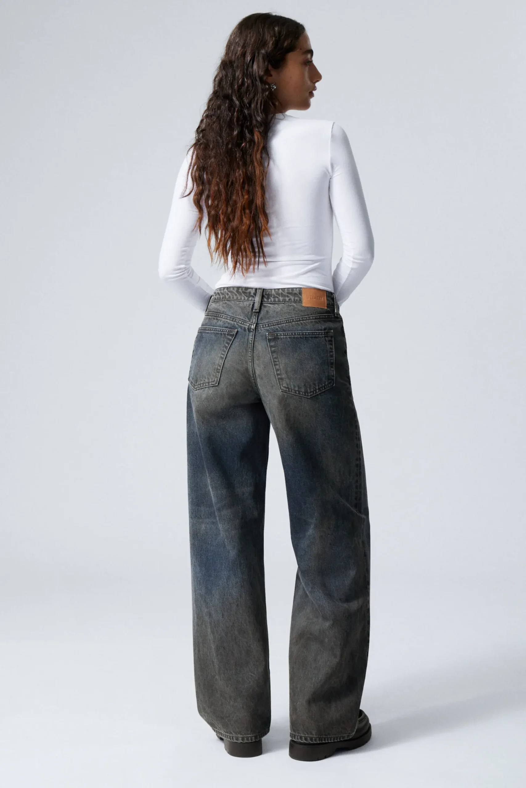 Weekday AMPLE LOW LOOSE MUDDY JEANS mud blue New