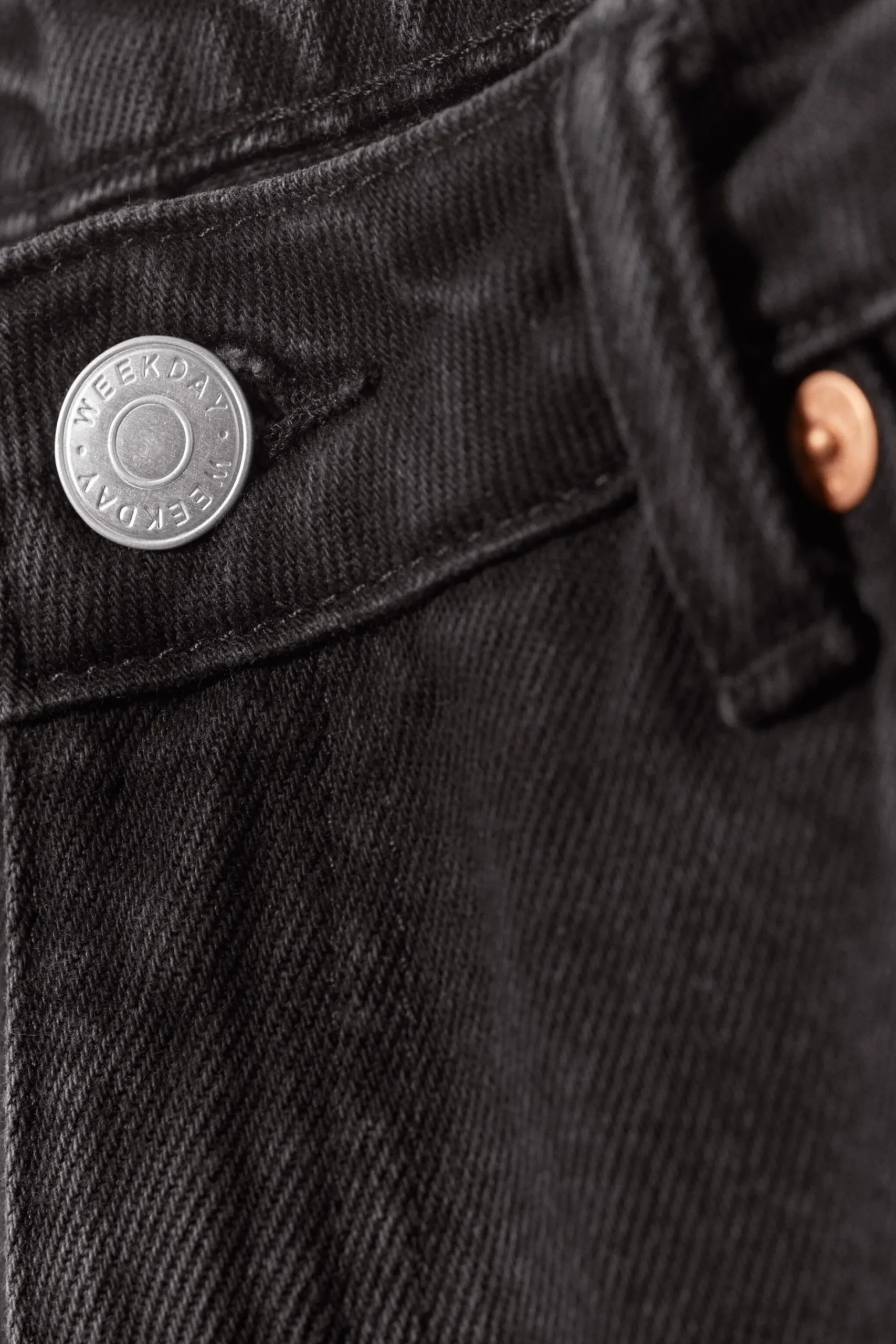 Weekday AMPLE LOW RISE LOOSE WIDE LEG JEANS ink black black Clearance