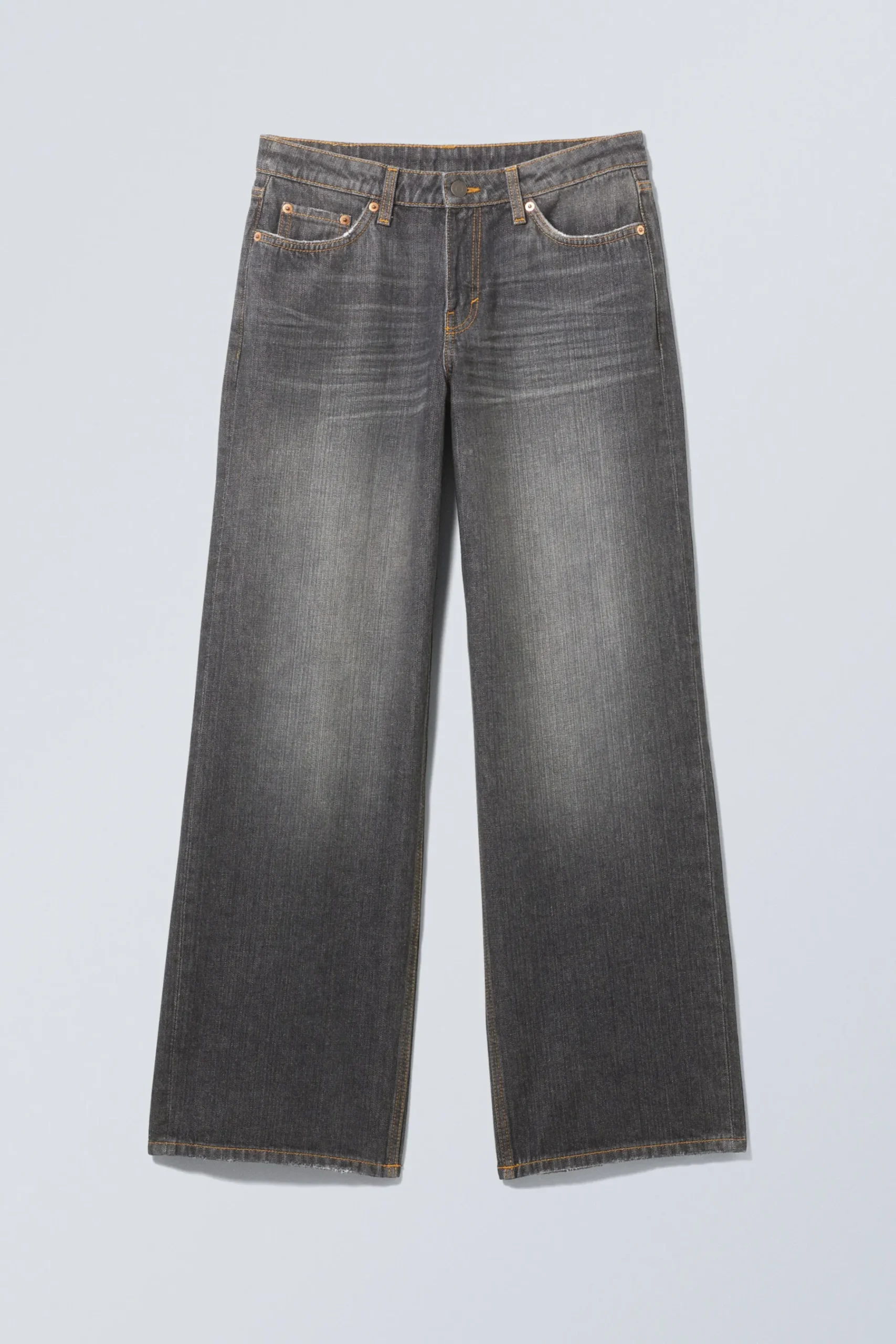 Weekday AMPLE LOW RISE LOOSE WIDE LEG JEANS ash black black Flash Sale