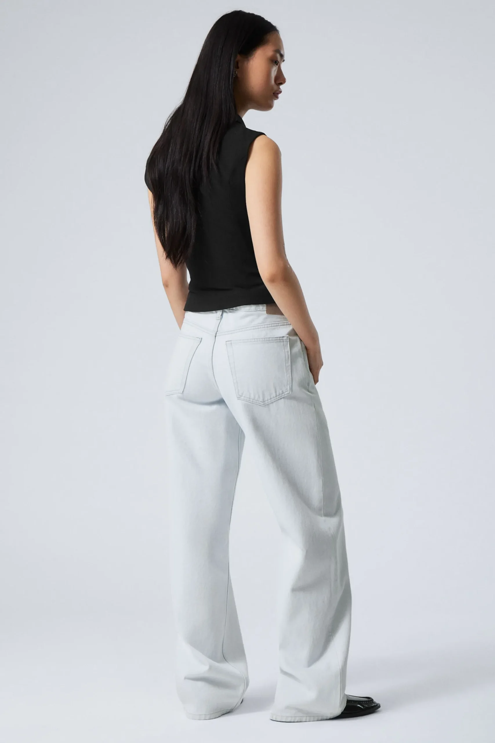 Weekday AMPLE LOW RISE LOOSE WIDE LEG JEANS ice blue light blue Best