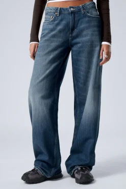 Weekday AMPLE LOW RISE LOOSE WIDE LEG JEANS mine blue medium blue Online