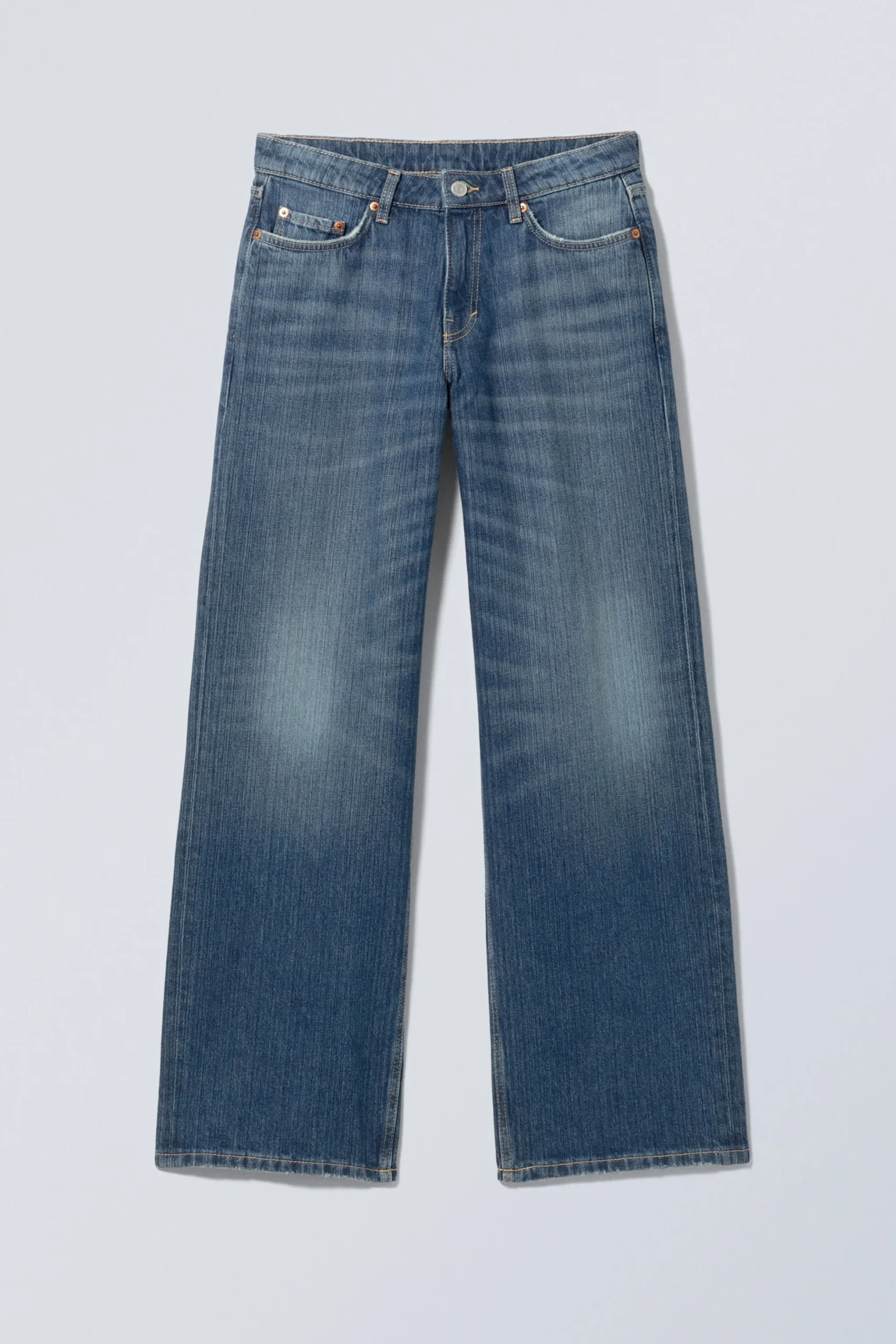 Weekday AMPLE LOW RISE LOOSE WIDE LEG JEANS mine blue medium blue Online