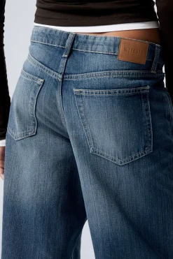 Weekday AMPLE LOW RISE LOOSE WIDE LEG JEANS mine blue medium blue Online