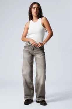 Weekday AMPLE LOW RISE LOOSE WIDE LEG JEANS canyon grey medium grey Discount