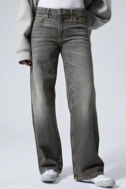 Weekday AMPLE LOW RISE LOOSE WIDE LEG JEANS mine grey dark grey Hot