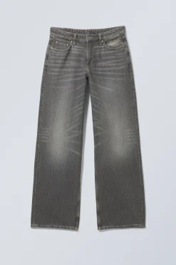 Weekday AMPLE LOW RISE LOOSE WIDE LEG JEANS mine grey dark grey Hot