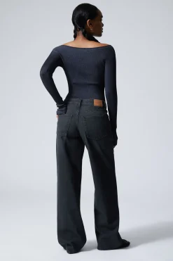 Weekday AMPLE LOW RISE LOOSE WIDE LEG JEANS blue layer Sale