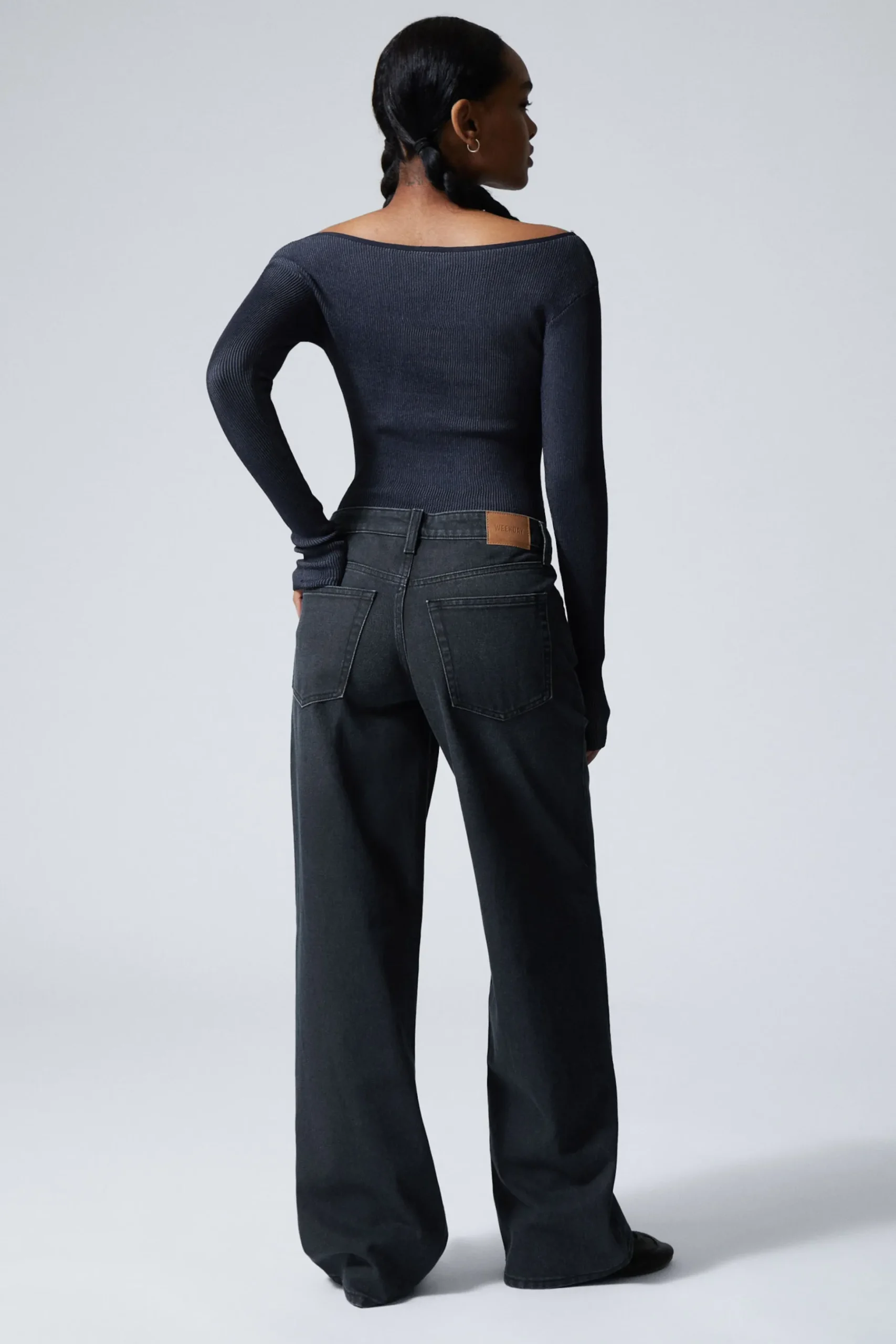 Weekday AMPLE LOW RISE LOOSE WIDE LEG JEANS blue layer Sale