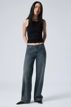 Weekday AMPLE LOW RISE LOOSE WIDE LEG JEANS lake blue dark blue Outlet