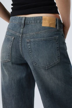 Weekday AMPLE LOW RISE LOOSE WIDE LEG JEANS lake blue dark blue Outlet