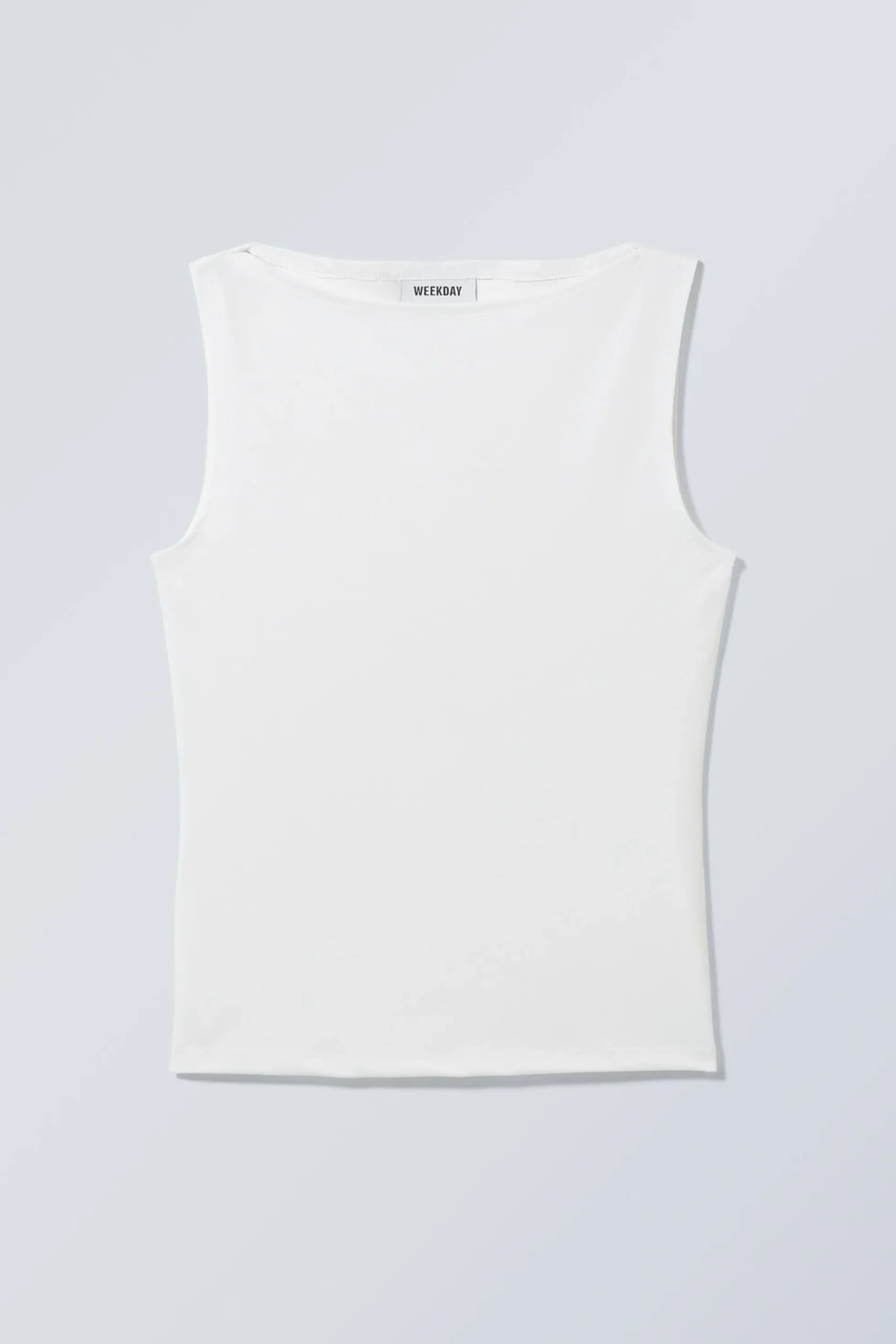 Weekday ANNIE SLEEVELESS BOAT-NECK TOP white Hot