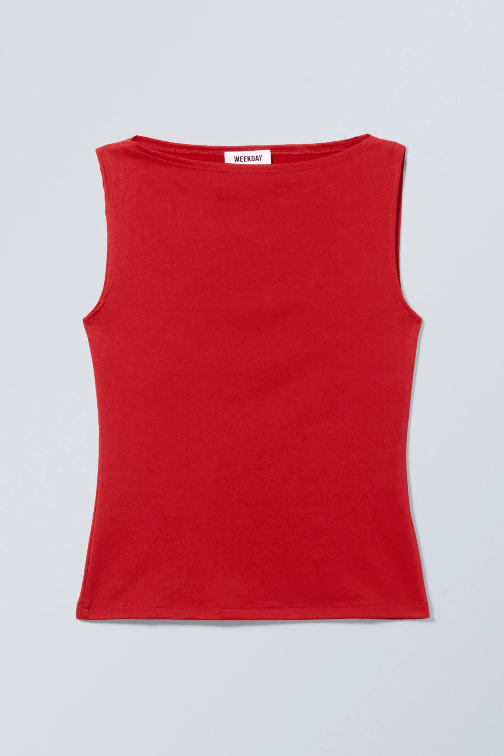 Weekday ANNIE SLEEVELESS BOAT-NECK TOP red Cheap