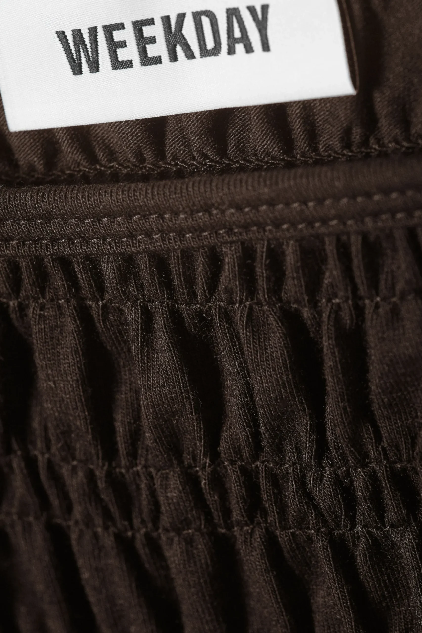 Weekday ANNIE SMOCKED BOAT-NECK TOP black New