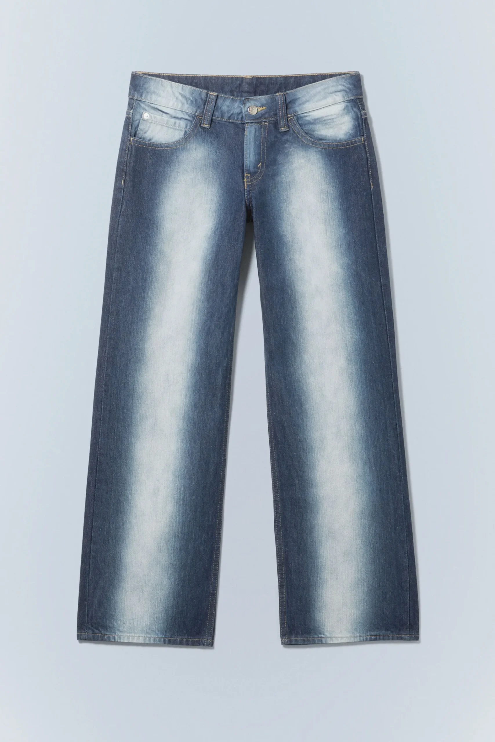 Weekday ANTI LOW WAIST REGULAR STRAIGHT JEANS blue spray Store