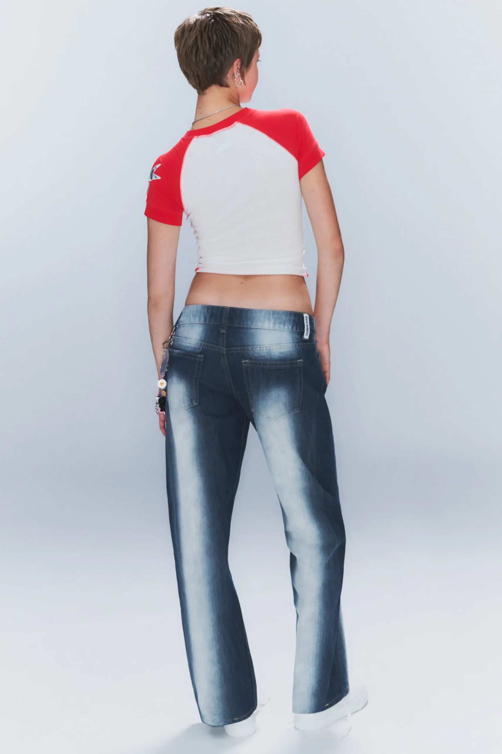Weekday ANTI LOW WAIST REGULAR STRAIGHT JEANS blue spray Store
