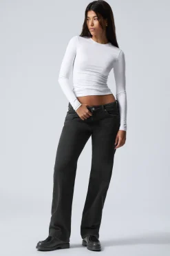 Weekday ARROW LOW RISE REGULAR STRAIGHT LEG JEANS tuned black black Clearance