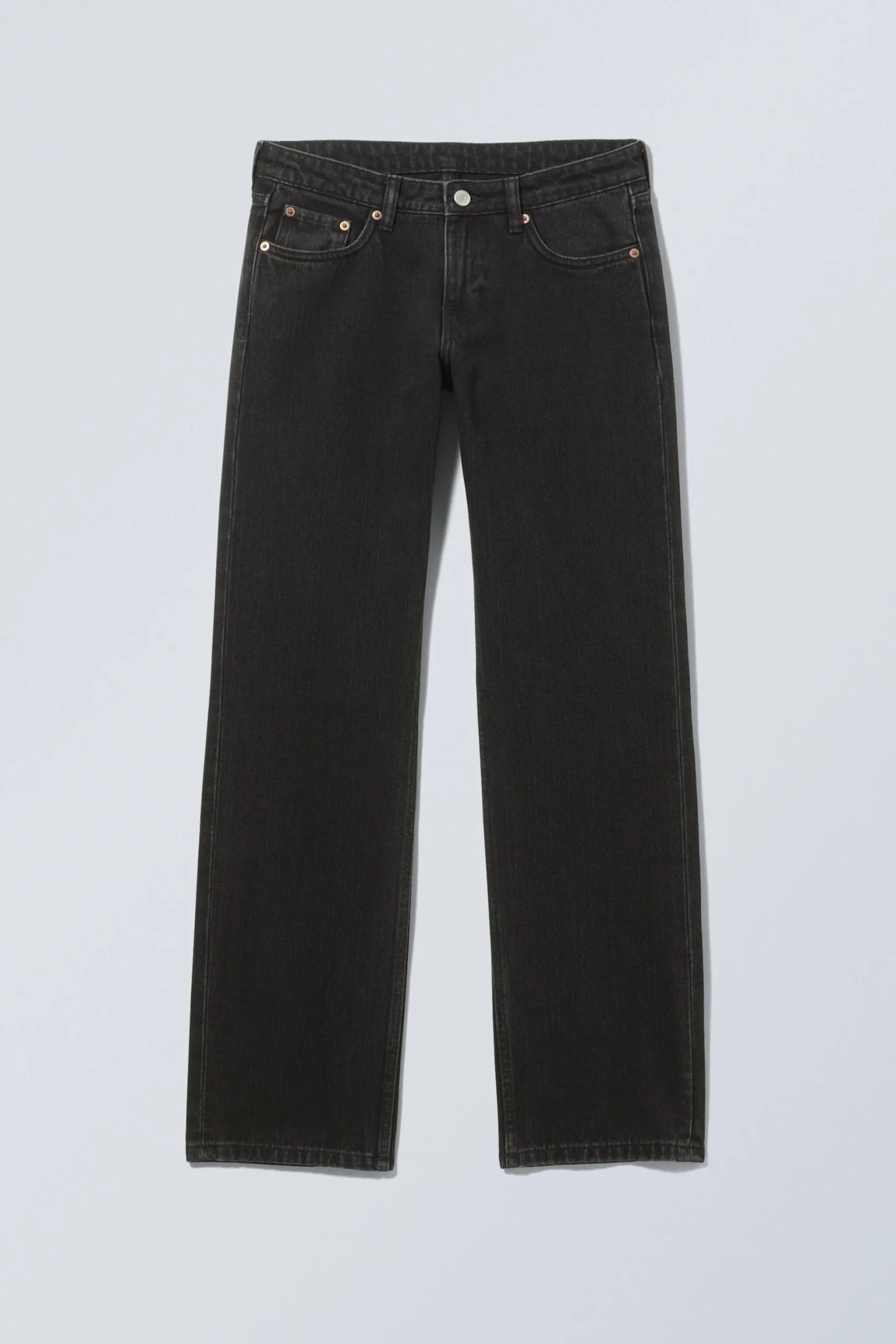 Weekday ARROW LOW RISE REGULAR STRAIGHT LEG JEANS tuned black black Clearance