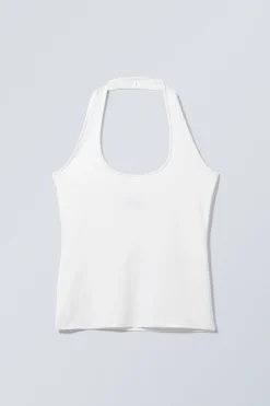 Weekday ASTRID HALTERNECK TOP white Cheap