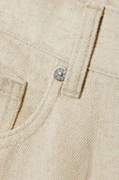 Weekday ASTRO BAGGY LINEN BLEND TROUSERS ecru Discount
