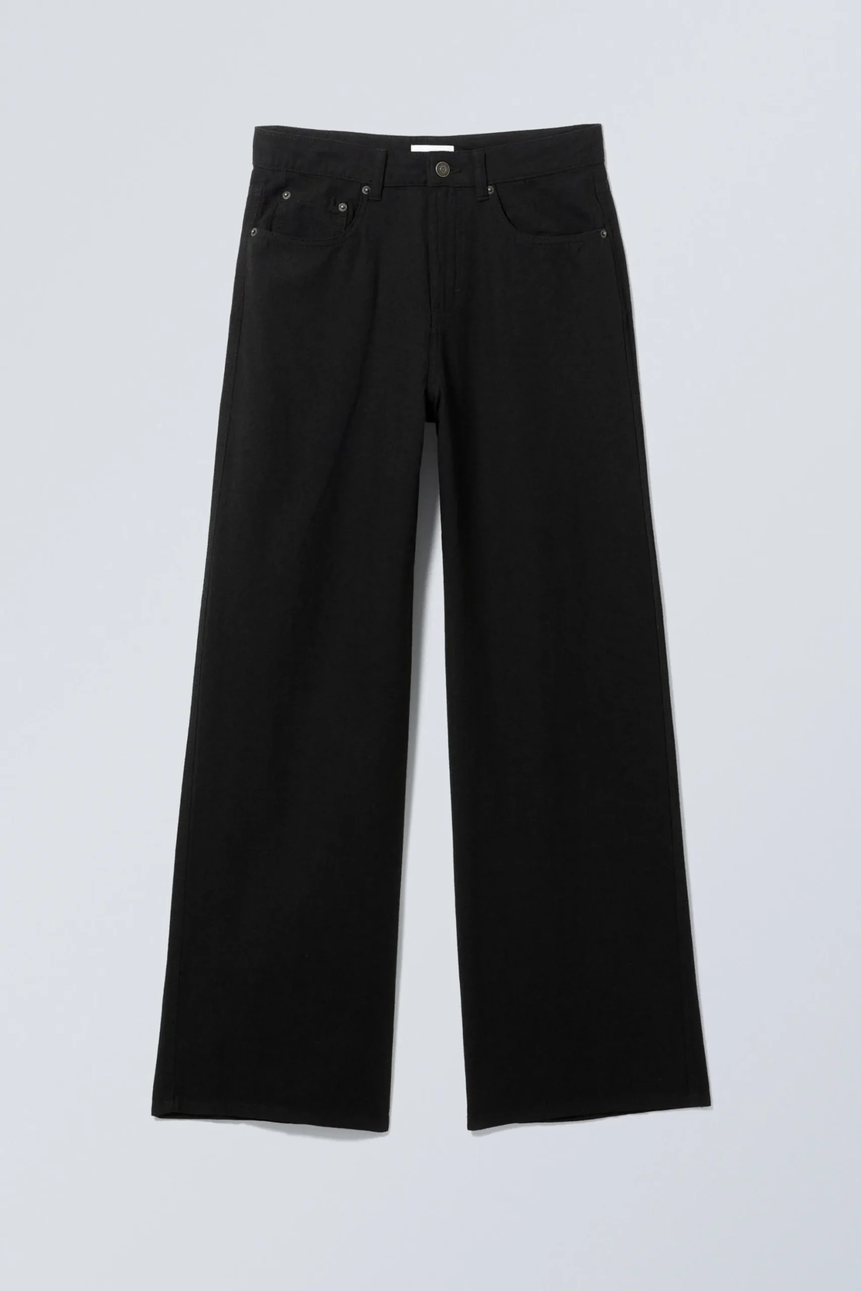 Weekday ASTRO BAGGY LINEN BLEND TROUSERS black Hot