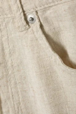 Weekday ASTRO BAGGY LINEN BLEND TROUSERS ecru Flash Sale