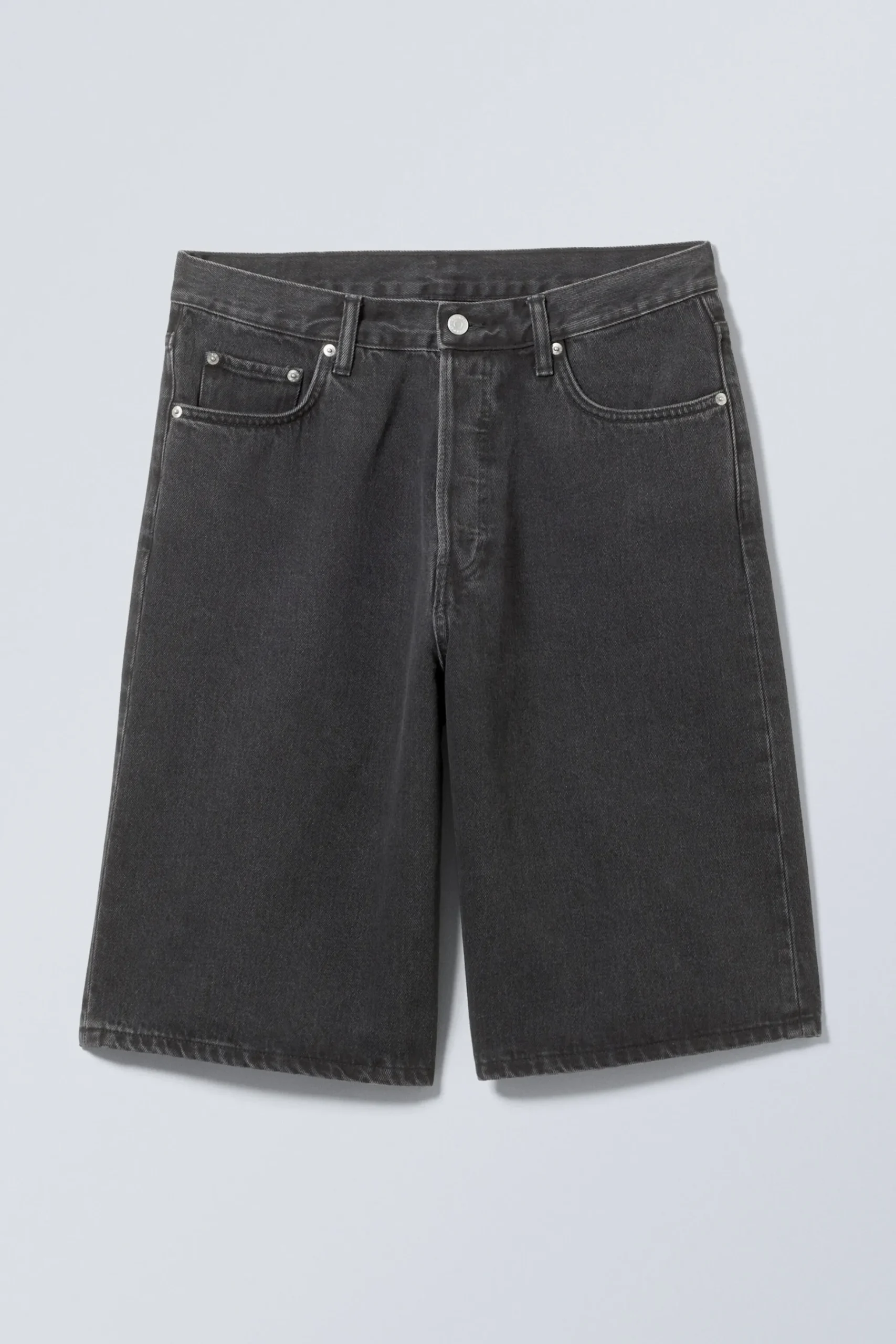 Weekday ASTRO DENIM LOOSE BAGGY SHORTS tuned black Cheap