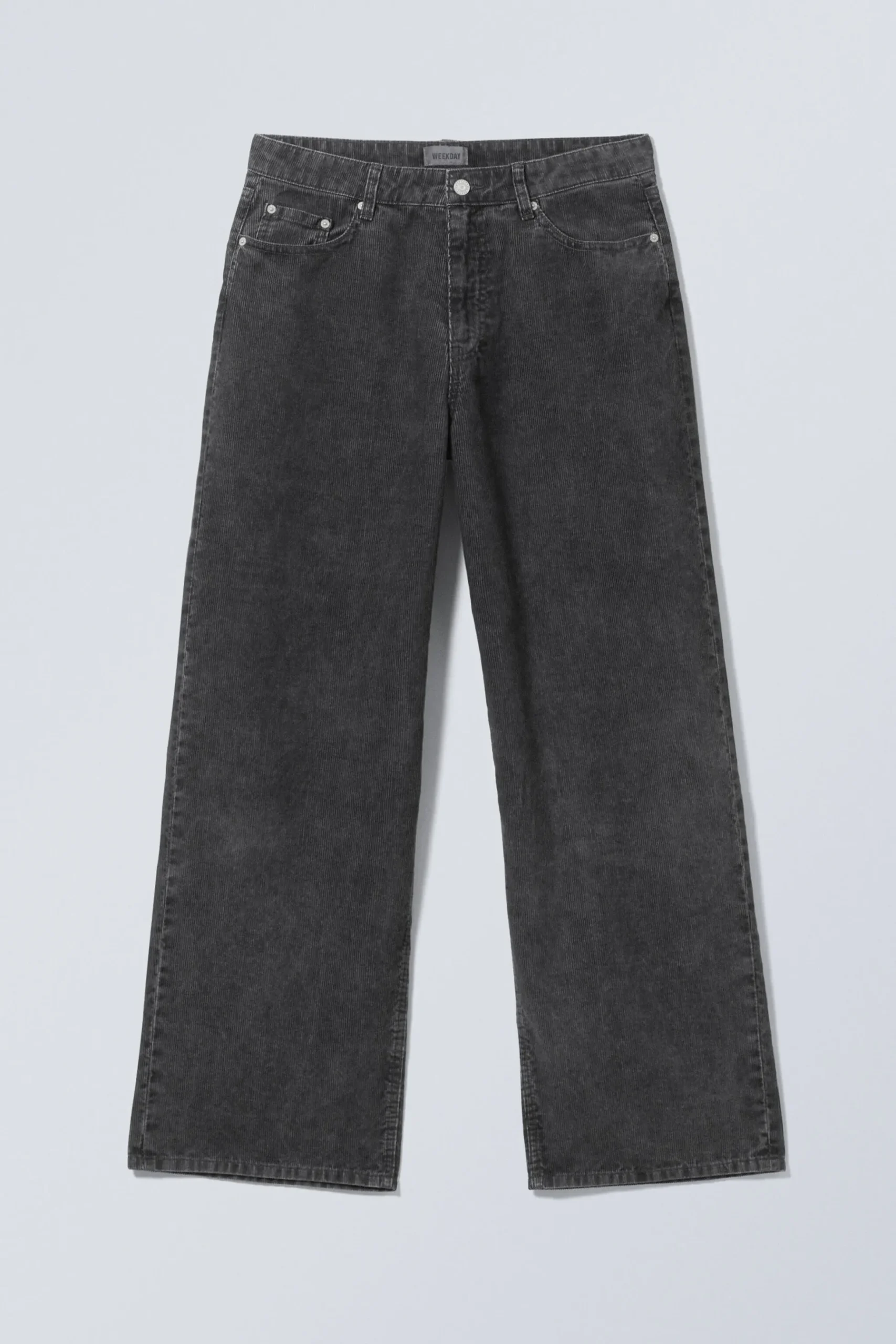 Weekday ASTRO LOOSE BAGGY CORDUROY TROUSERS washed black Sale