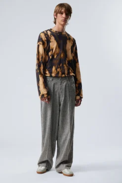 Weekday ASTRO LOOSE BAGGY HERRINGBONE TROUSERS dark grey Outlet
