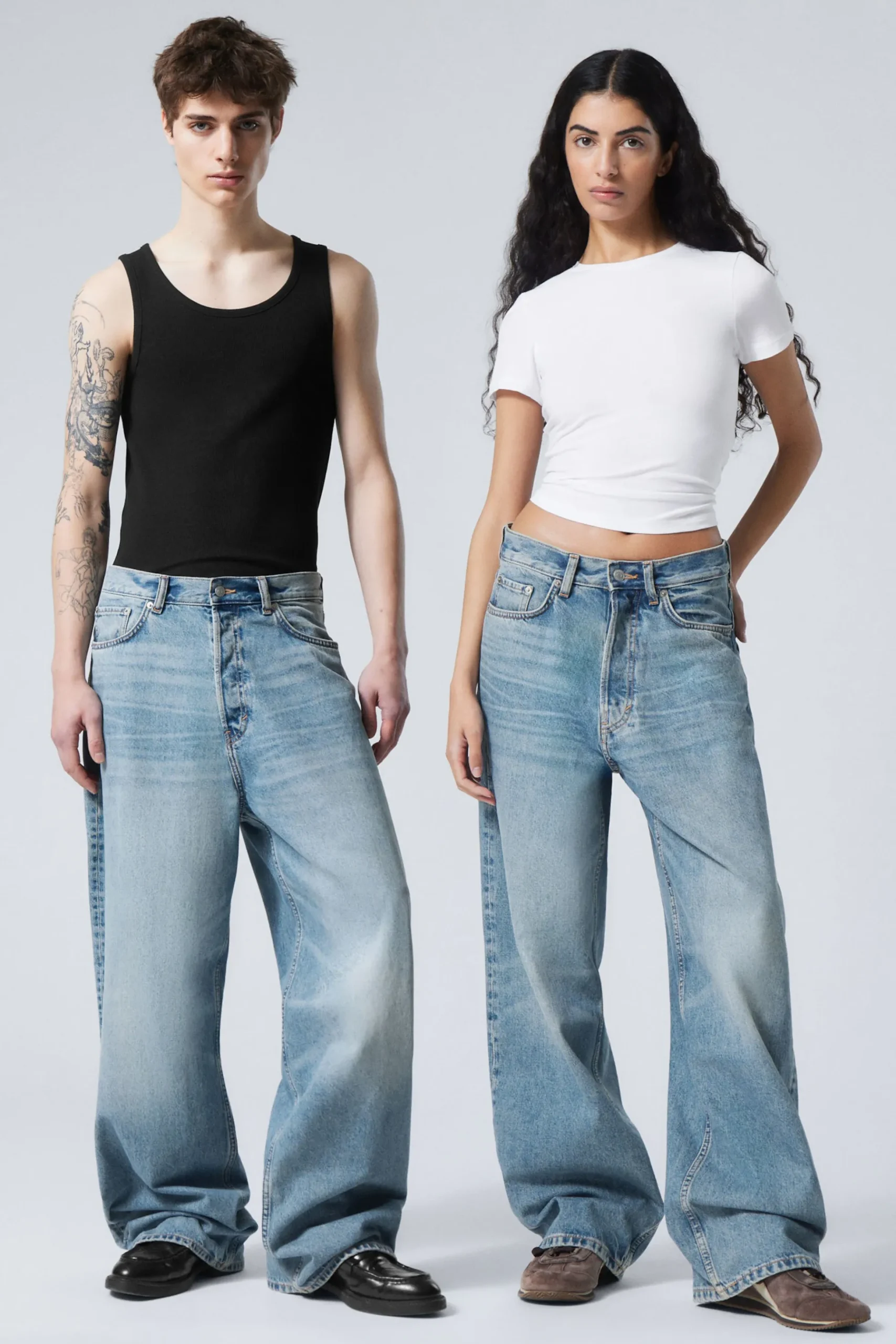 Weekday ASTRO LOOSE BAGGY LEG JEANS seventeen blue medium blue Clearance