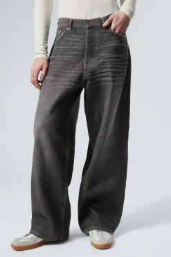 Weekday ASTRO LOOSE BAGGY LEG JEANS ash black black Hot