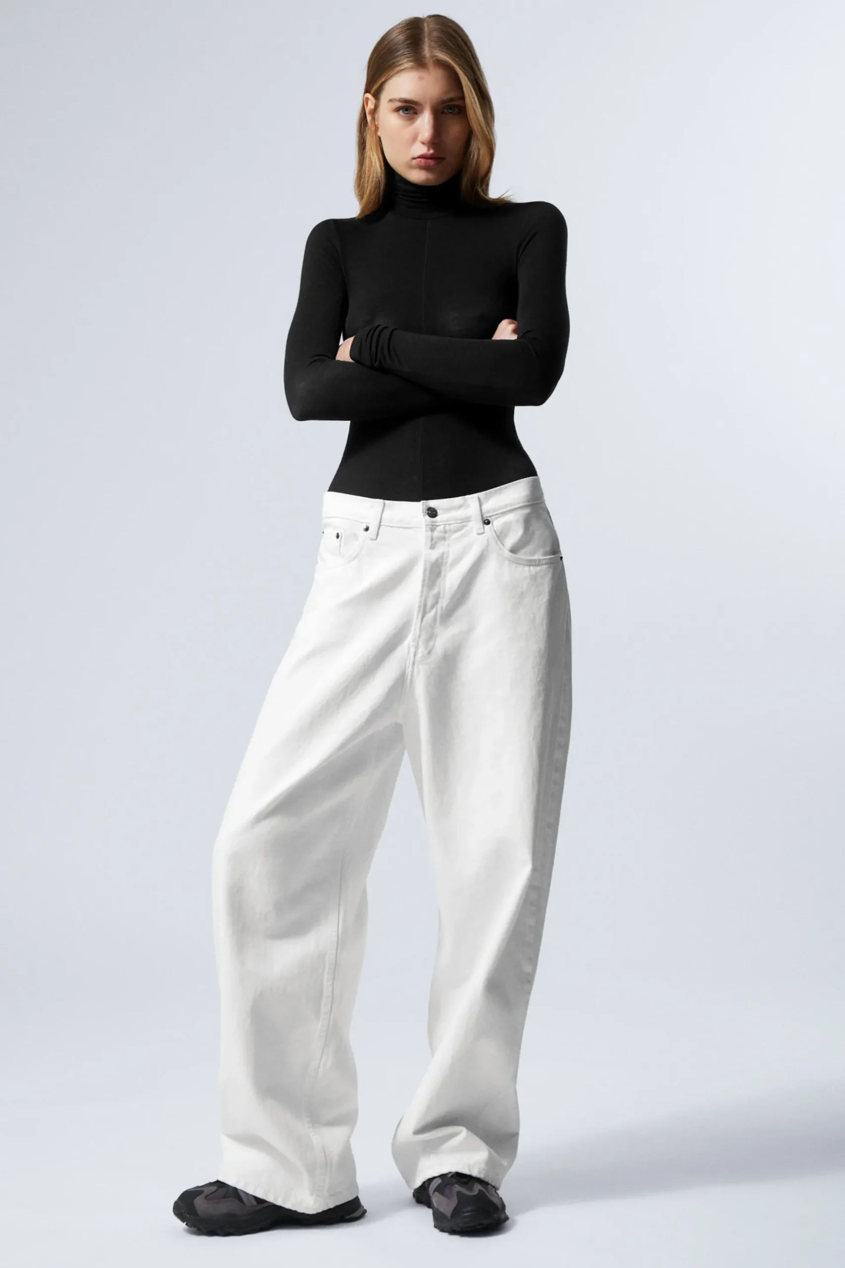 Weekday ASTRO LOOSE BAGGY LEG JEANS white Online