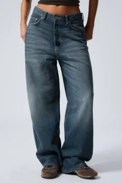 Weekday ASTRO LOOSE BAGGY LEG JEANS mine blue medium blue Cheap