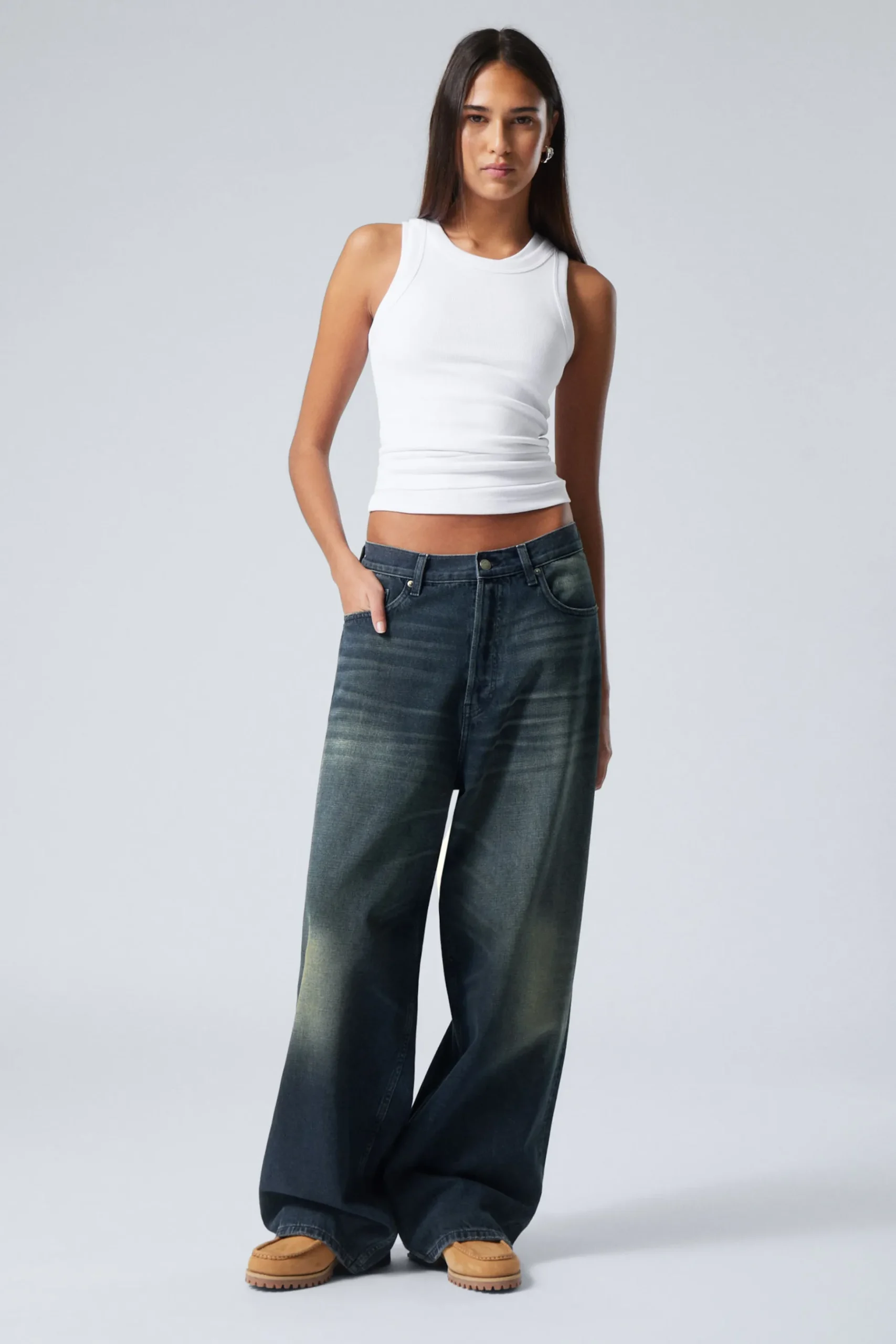Weekday ASTRO LOOSE BAGGY LEG JEANS deep ocean blue dark blue Shop