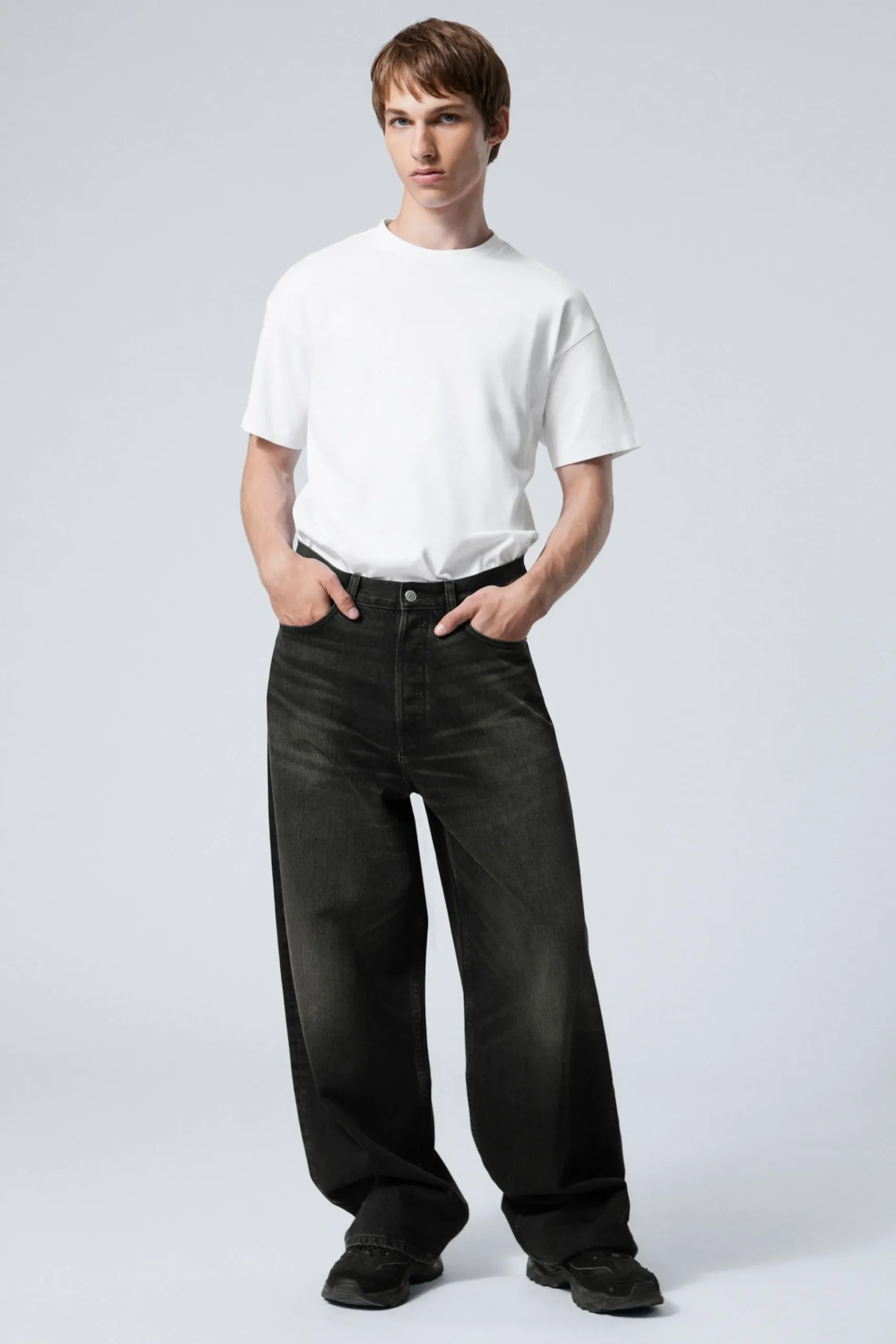 Weekday ASTRO LOOSE BAGGY LEG JEANS deep night black Cheap