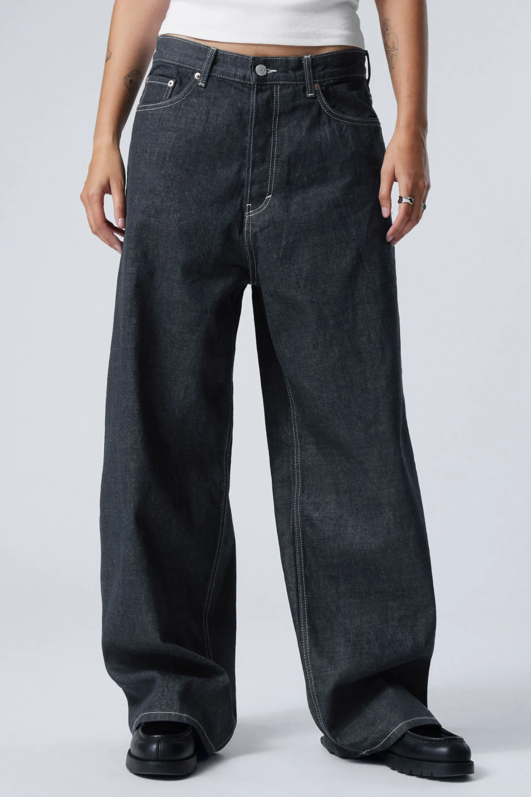 Weekday ASTRO LOOSE BAGGY LEG JEANS blue rinse dark blue Cheap