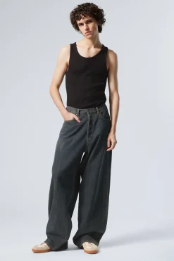 Weekday ASTRO LOOSE BAGGY LEG JEANS como blue Flash Sale