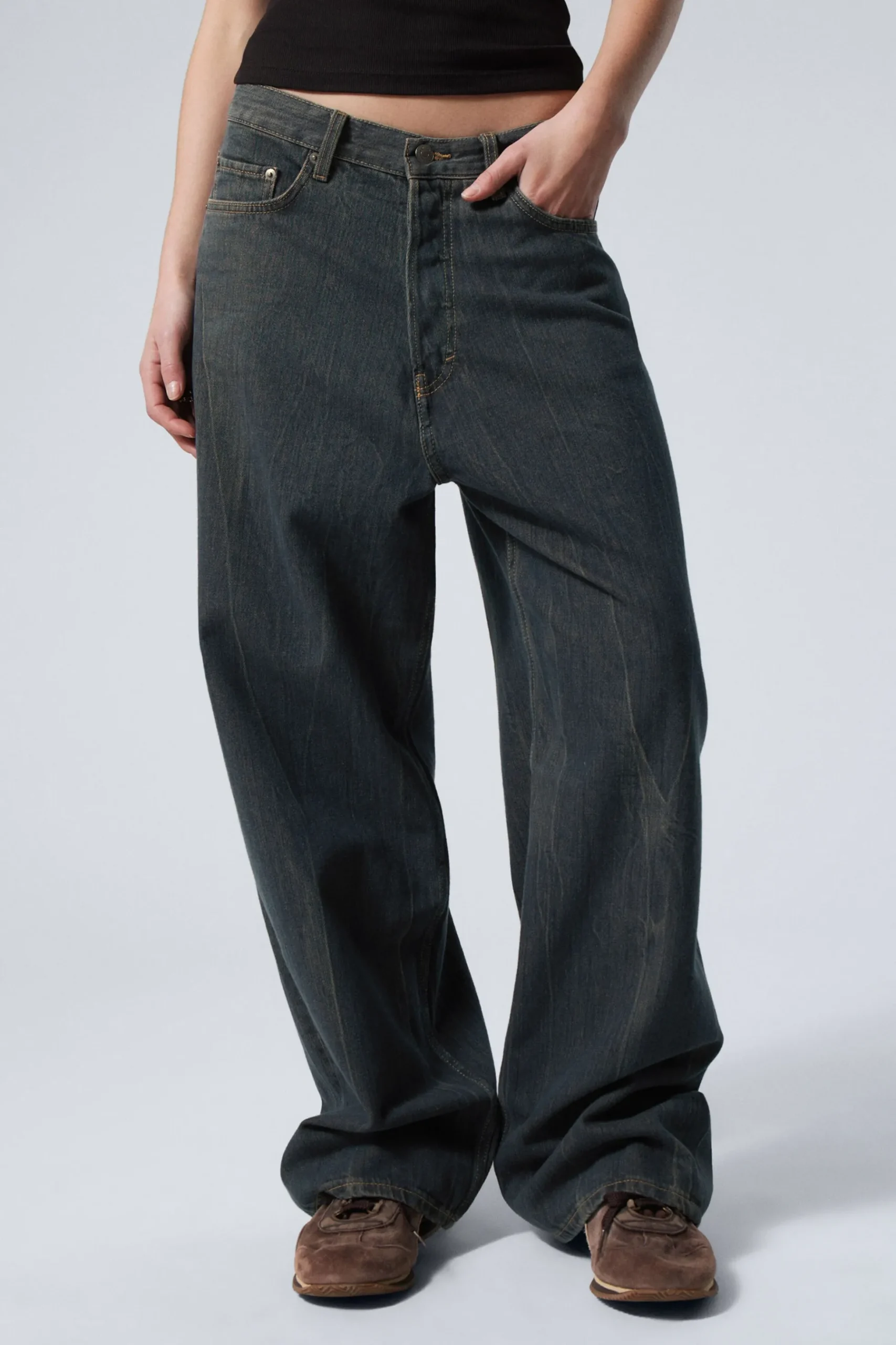 Weekday ASTRO LOOSE BAGGY LEG JEANS como blue Flash Sale