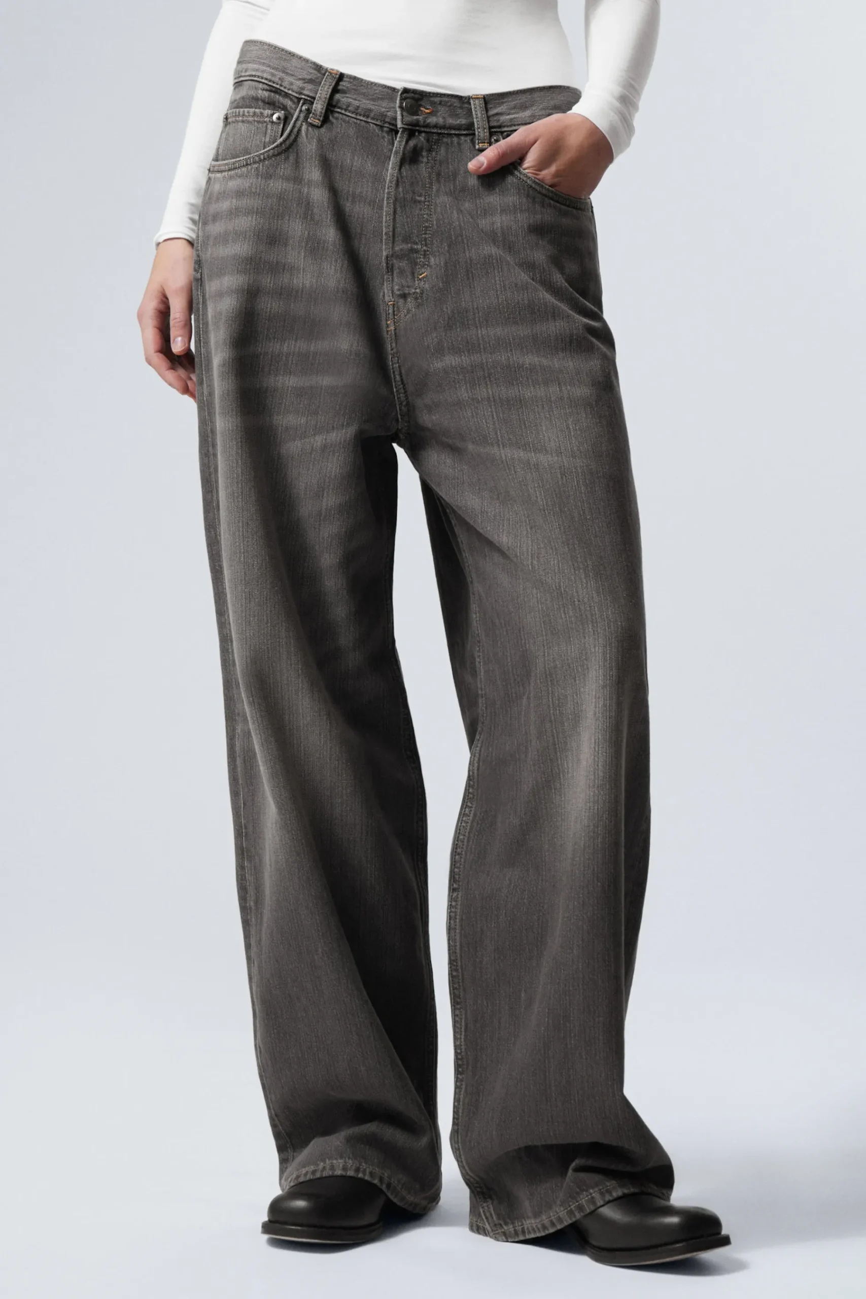 Weekday ASTRO LOOSE BAGGY LEG JEANS mine grey Flash Sale