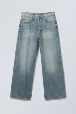 Weekday ASTRO LOOSE BAGGY LEG JEANS torn blue medium blue Online