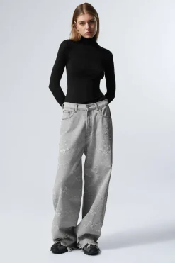 Weekday ASTRO LOOSE BAGGY TRASH JEANS grey denimal Discount