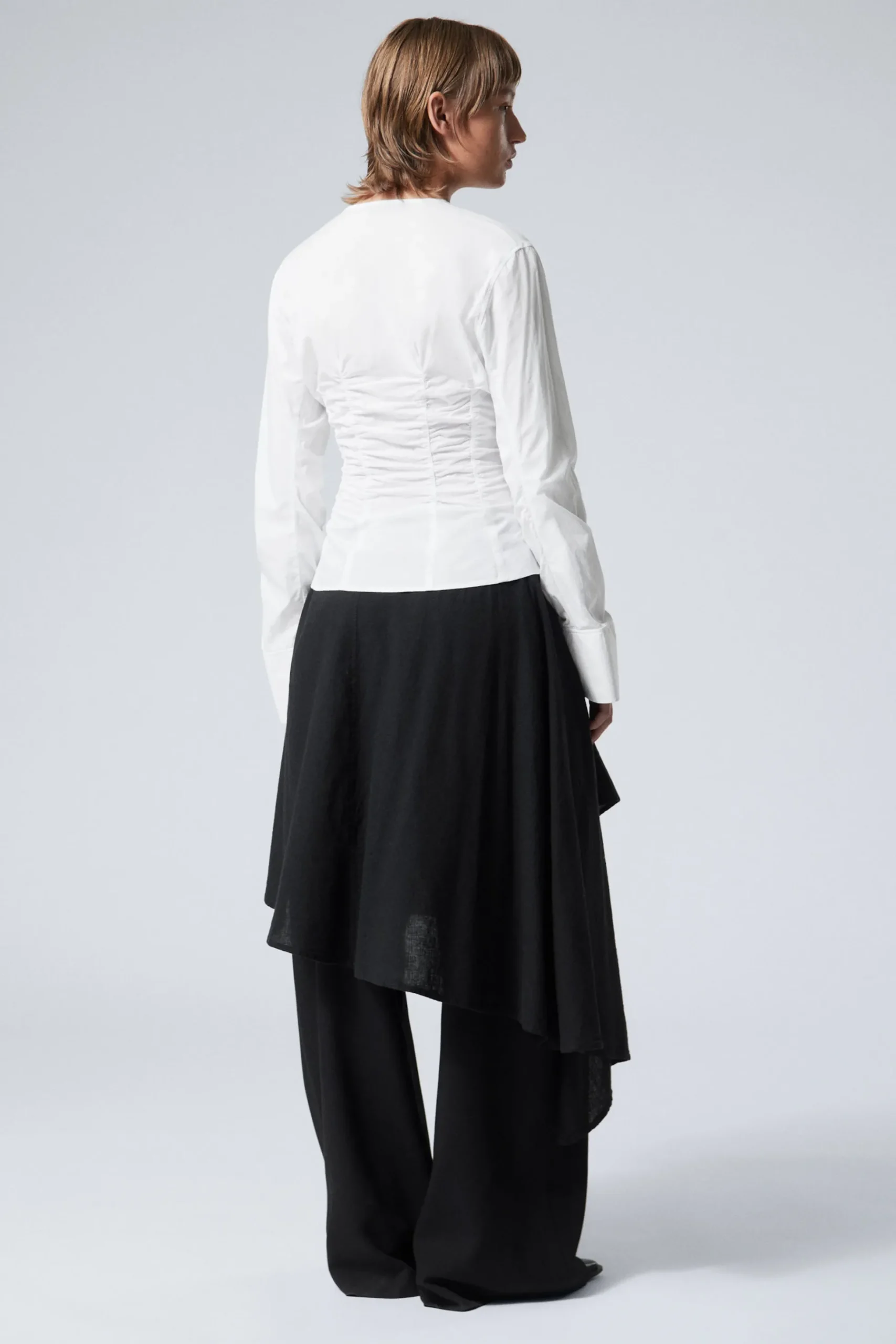 Weekday ASYMMETRIC LINEN BLEND WRAP SKIRT black Outlet