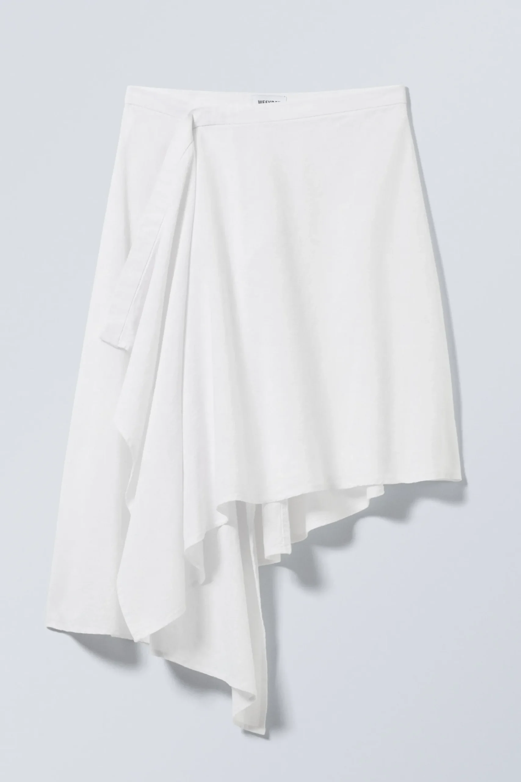 Weekday ASYMMETRIC LINEN BLEND WRAP SKIRT white Discount