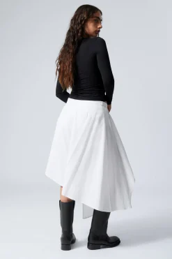 Weekday ASYMMETRIC LINEN BLEND WRAP SKIRT white Discount