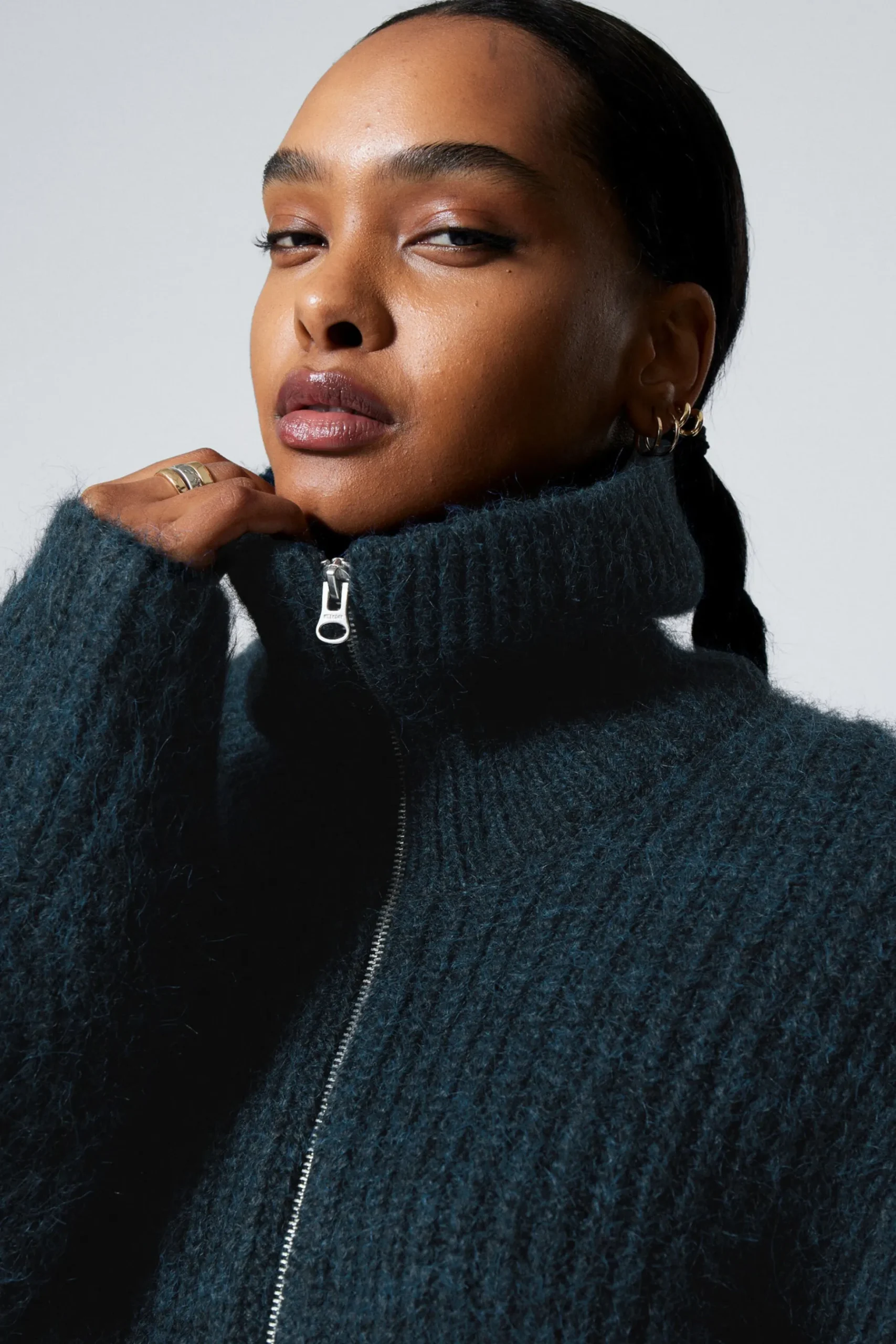 Weekday BEA ZIP CARDIGAN dark navy Flash Sale