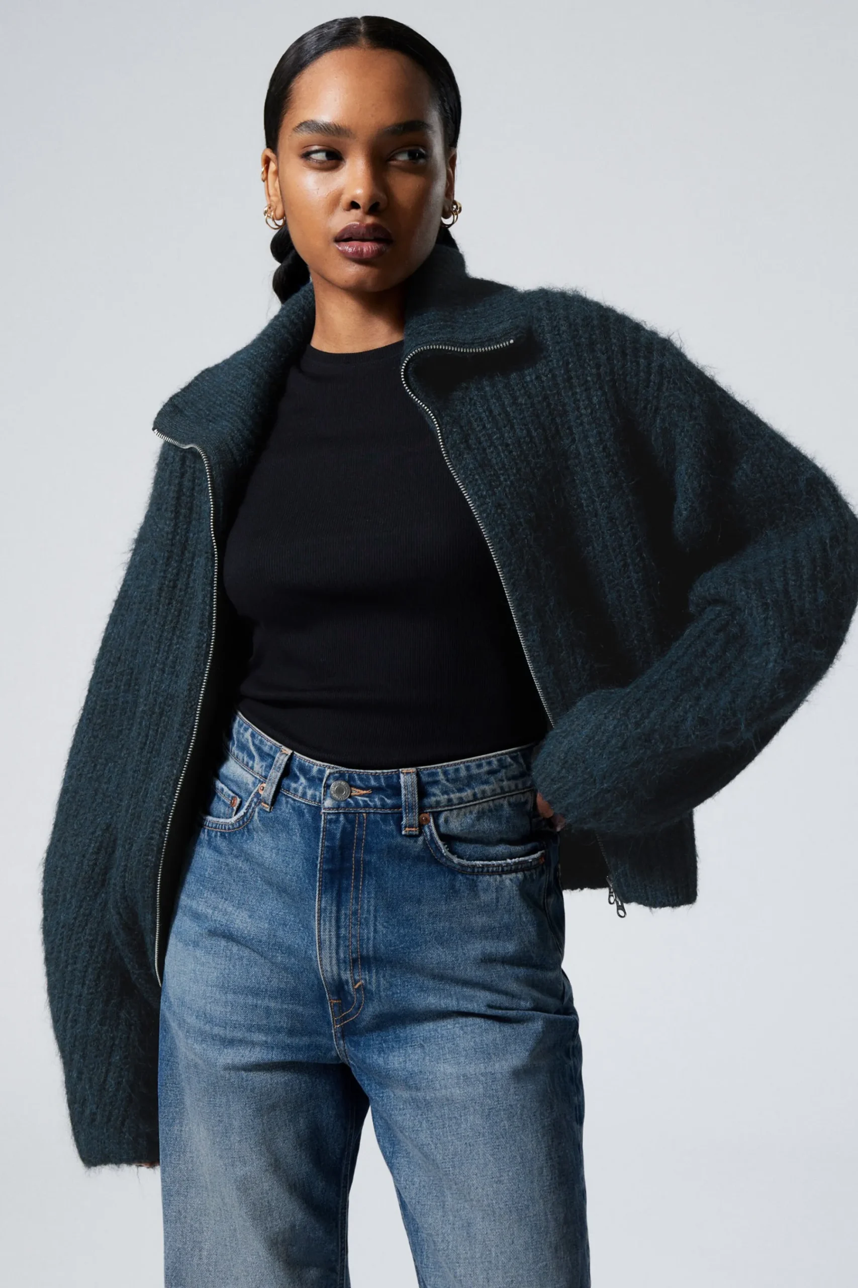 Weekday BEA ZIP CARDIGAN dark navy Flash Sale