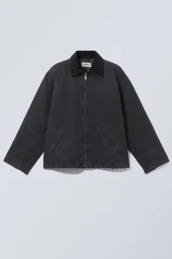 Weekday BELLE WASHED CANVAS JACKET washed black Sale